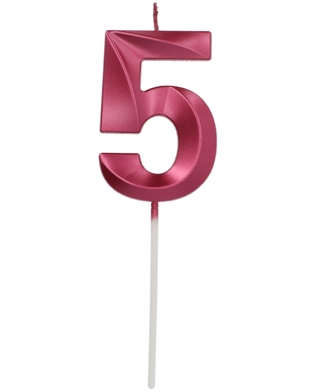 Vela Glamour Nº 5 Rosa Metal