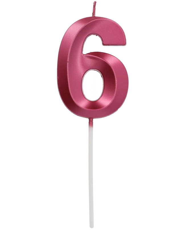 Vela Glamour Nº 6 Rosa Metal