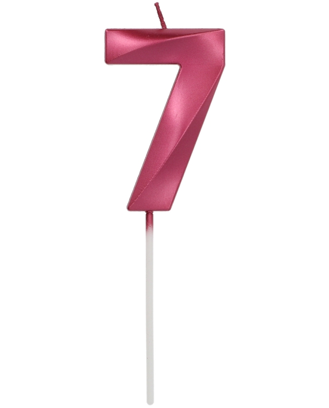 Vela Glamour Nº 7 Rosa Metal