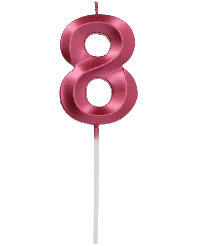 Vela Glamour Nº 8 Rosa Metal