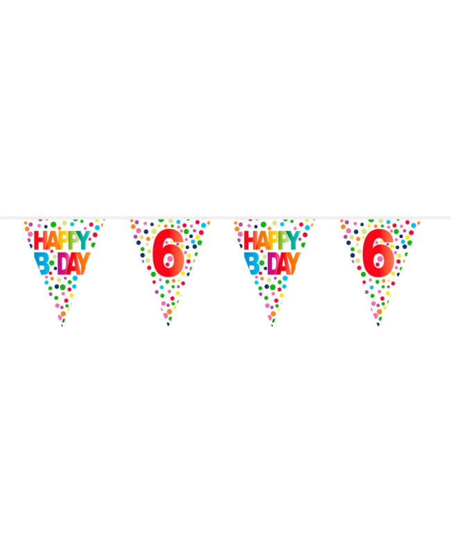 Banderin Happy Bday Puntos Nº 6 Plastico 10m