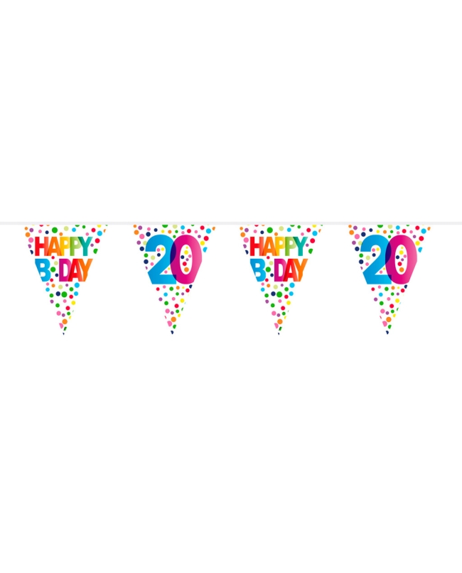 Banderin Happy Bday Puntos Nº 20 Plastico 10m