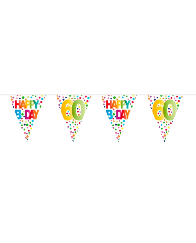 Banderin Happy Bday Puntos Nº 60 Plastico 10m