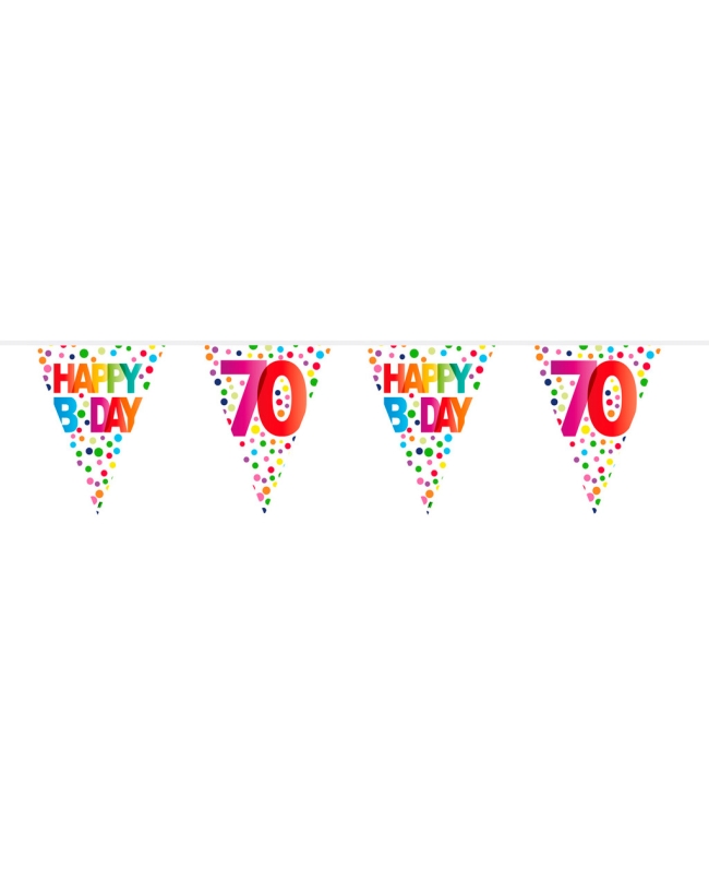 Banderin Happy Bday Puntos Nº 70 Plastico 10m