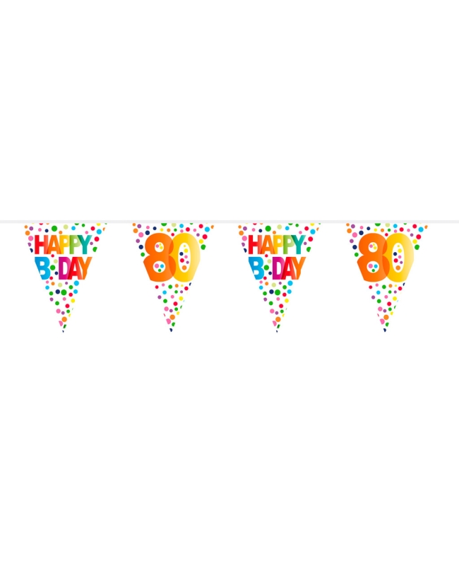 Banderin Happy Bday Puntos Nº 80 Plastico 10m