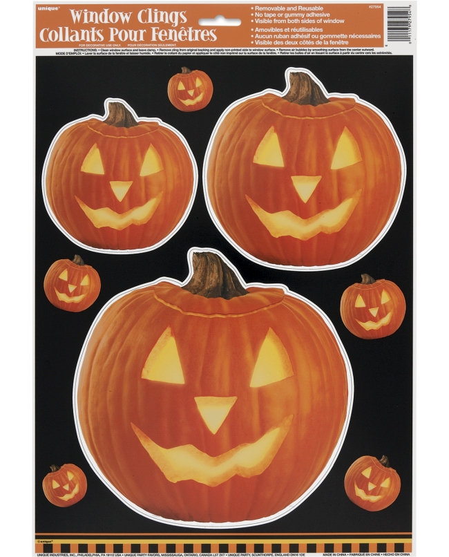 Deco Pegatina Ventana Calabaza Brillante