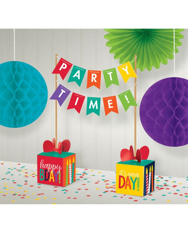 Kit Decor. Mesa Banderin Happy Bday Multicolor 35,5cm