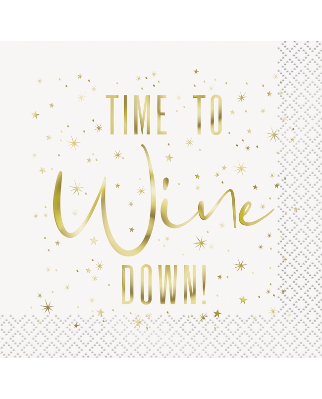 Servilletas 25X25cm Time To Wine Down Estamp.Metal