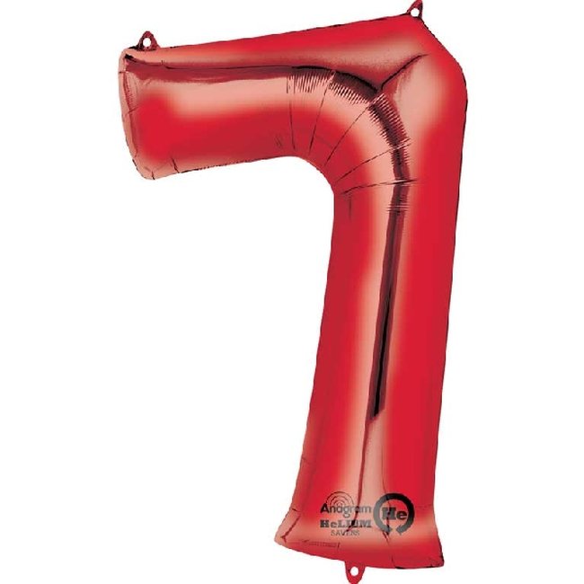 Globos Rojos Número 7 - Aluminio 34''