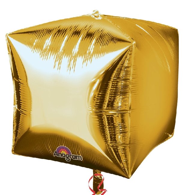 Globo Dorado Cubo - Aluminio 24'' - Sin empaquetar