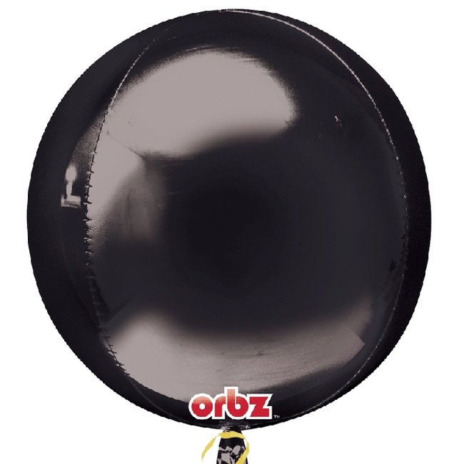 Globo Orbz Negros Metalizado 40cm