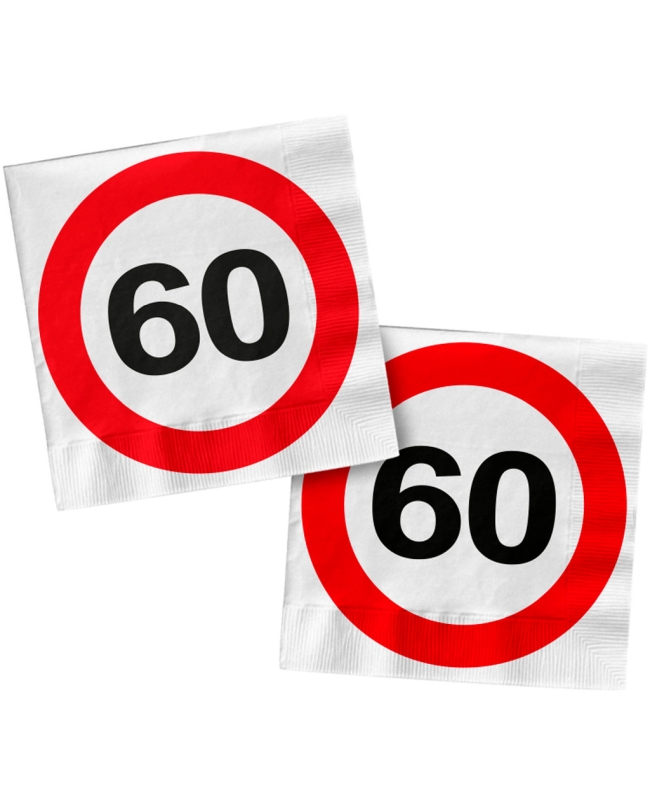 Servilletas 33X33 Señal Trafico Nº 60