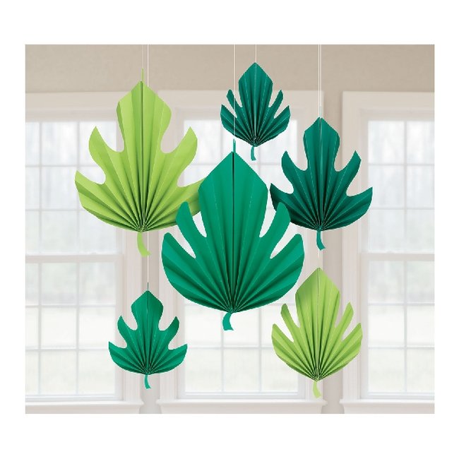 Decoración Abanicos con forma de Hojas de Palmera de Papel - 40cm