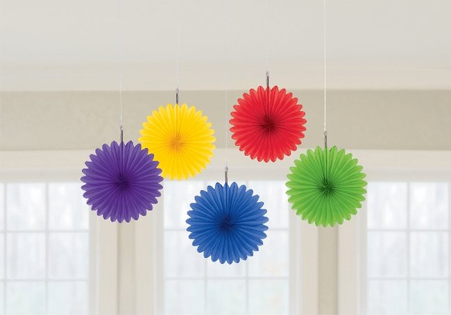 Decoracion Colgante Abanico Rainbow Mini Paper Fans 15cm 