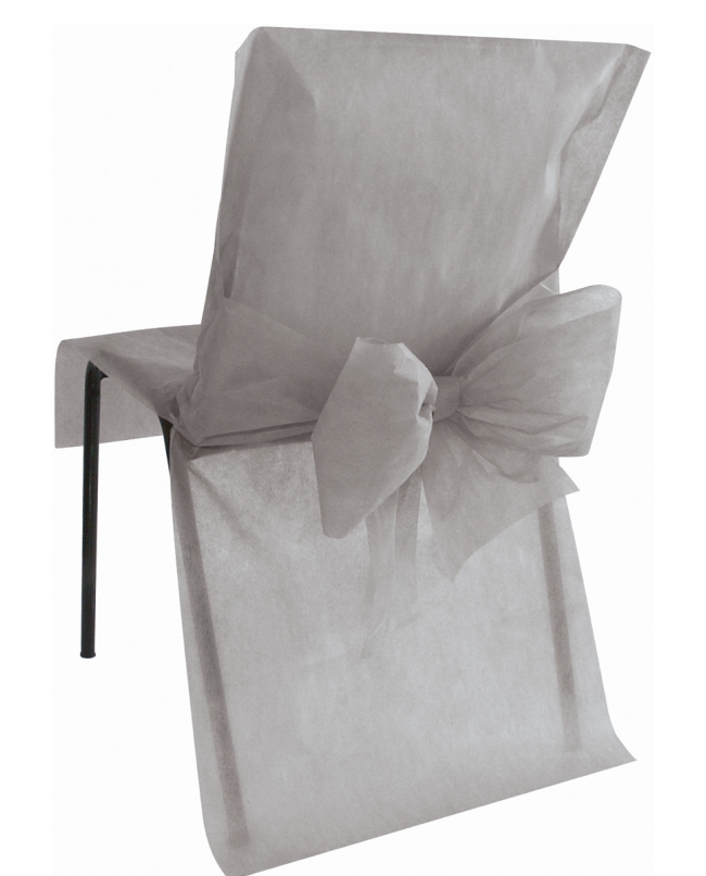 Funda Silla Lazo Gris 50X95cm Tejido No Tejido Poliester ***OFERTA DTO NO ACUMULABLE