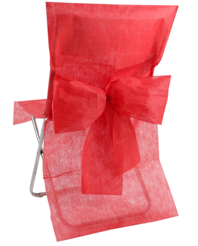 Funda Silla Lazo Rojo 50X95cm Tejido No Tejido Poliester ***OFERTA DTO NO ACUMULABLE