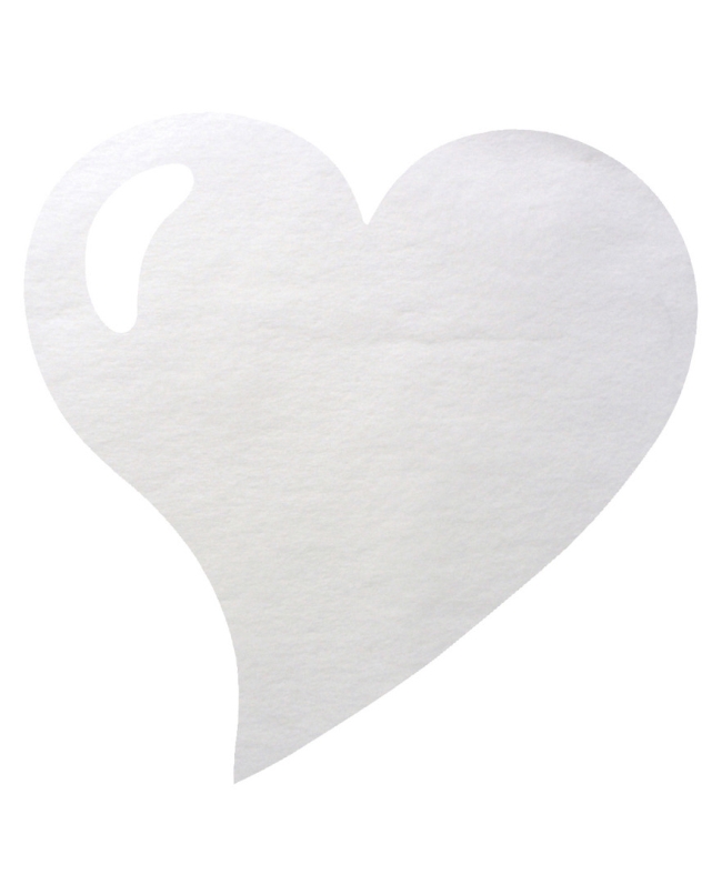Bajoplato Corazon Blanco 38X38cm Tejido No Tejido Poliester ***OFERTA DTO NO ACUMULABLE