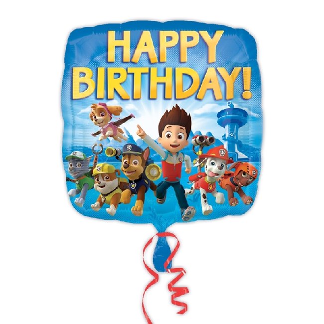 Globos Patrulla Canina Felíz Cumpleaños - Metalizados 45cm