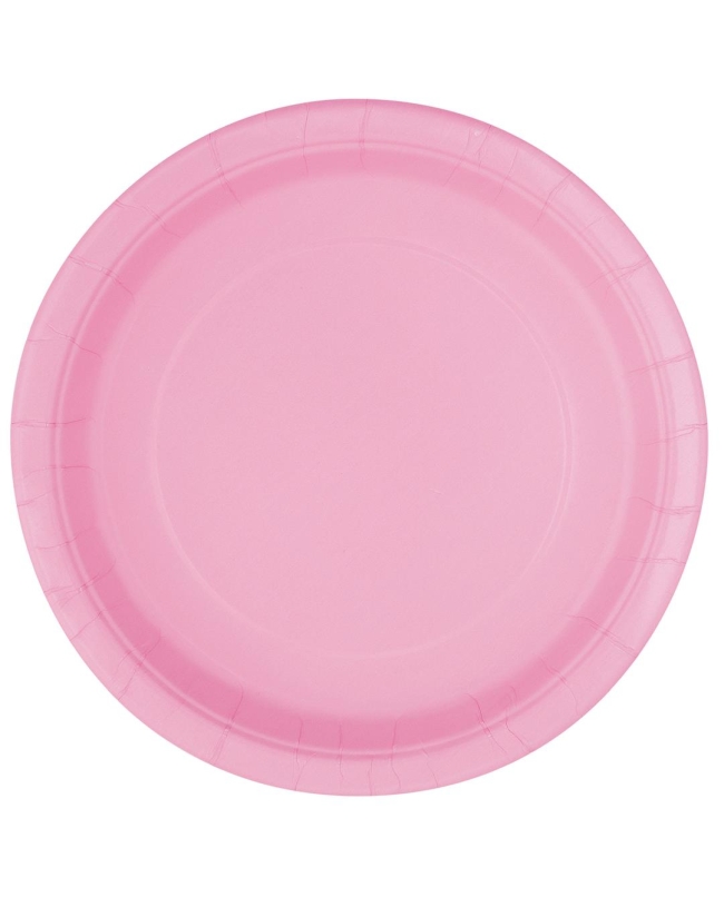 Platos 17,5cm Redondo Rosa Pastel Carton ***OFERTA DTO NO ACUMULABLE