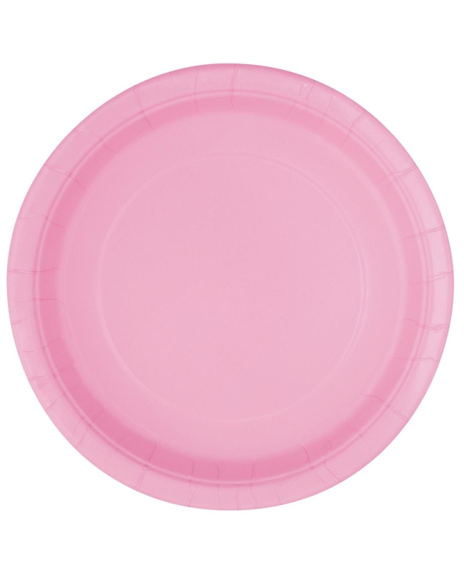 Platos 22,5cm Redondo Rosa Pastel Carton ***OFERTA DTO NO ACUMULABLE