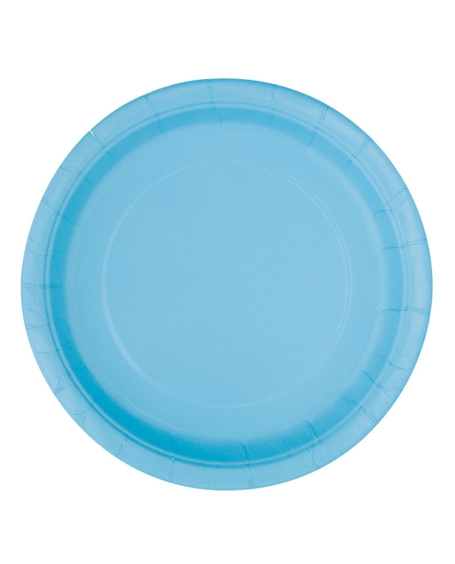 Platos 17,5cm Redondo Azul Pastel Carton ***OFERTA DTO NO ACUMULABLE