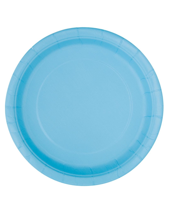 Platos 22,5cm Redondo Azul Pastel Carton ***OFERTA DTO NO ACUMULABLE