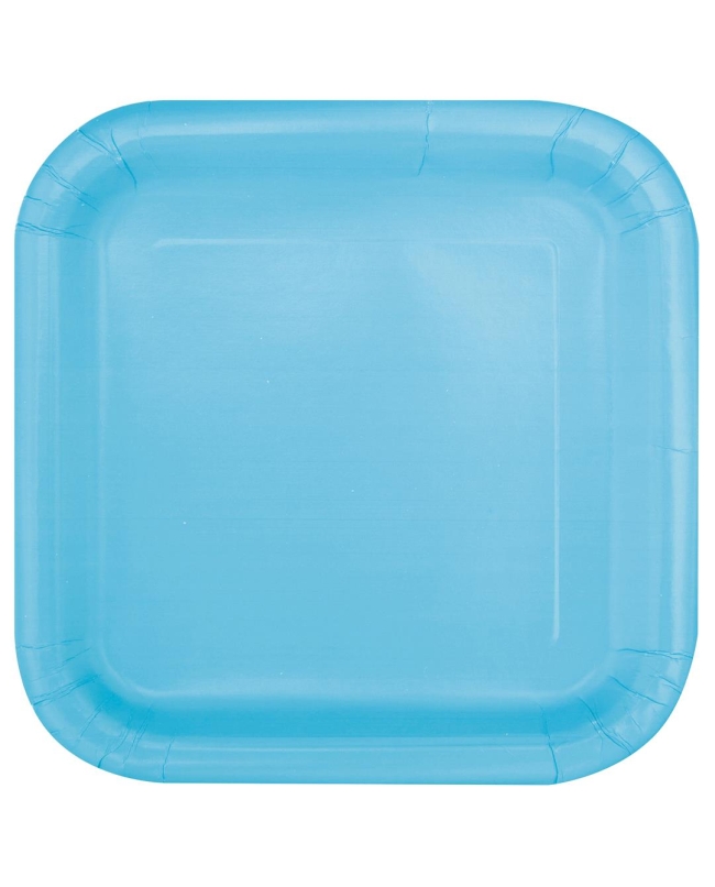 Platos 22,5cm Cuadrado Azul Pastel Carton ***OFERTA DTO NO ACUMULABLE
