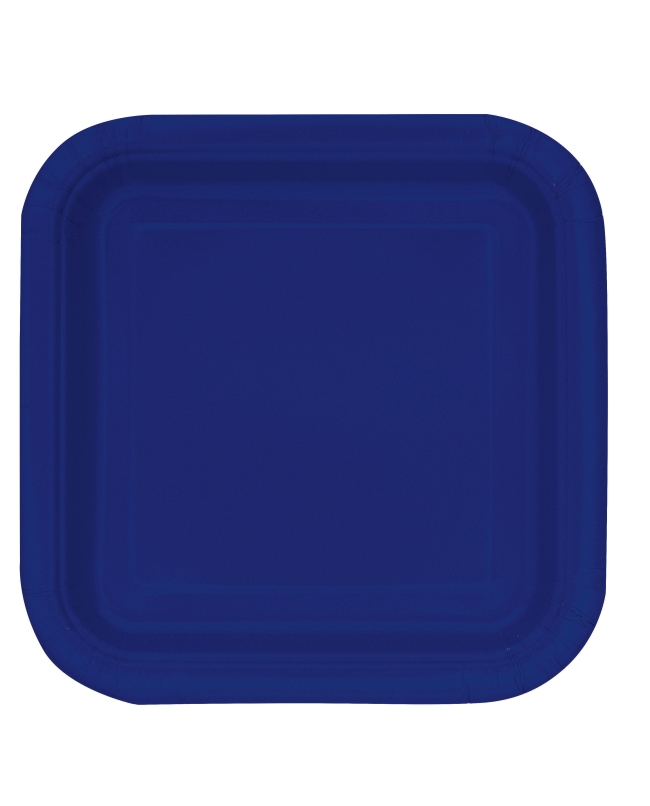 Platos 22,5cm Cuadrado Azul Marino Carton ***OFERTA DTO NO ACUMULABLE