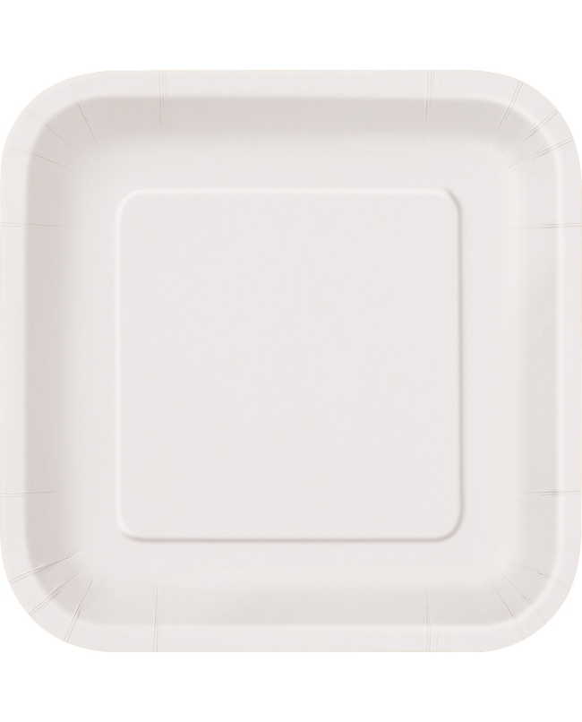 Platos 22,5cm Cuadrado Blanco Carton ***OFERTA DTO NO ACUMULABLE