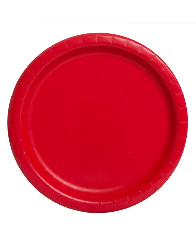 Platos 17,5cm Redondo Rojo Carton ***OFERTA DTO NO ACUMULABLE
