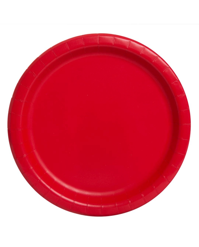 Platos 22,5cm Redondo Rojo Carton ***OFERTA DTO NO ACUMULABLE