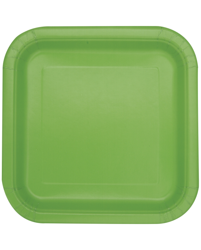 Platos 17,5cm Cuadrado Verde Lima Carton ***OFERTA DTO NO ACUMULABLE