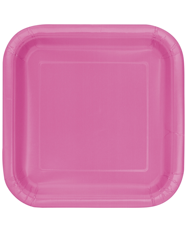 Platos 22,5cm Cuadrado Fucsia Carton ***OFERTA DTO NO ACUMULABLE
