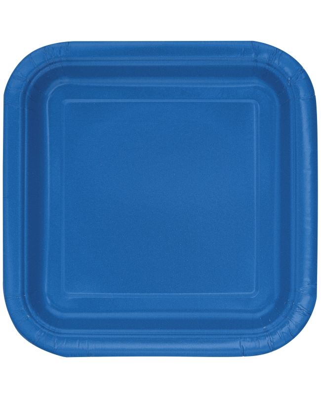 Platos 22,5cm Cuadrado Azul Real Carton ***OFERTA DTO NO ACUMULABLE