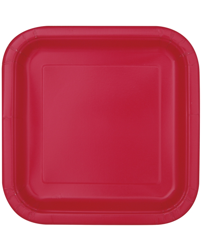 Platos 17,5cm Cuadrado Rojo Carton ***OFERTA DTO NO ACUMULABLE