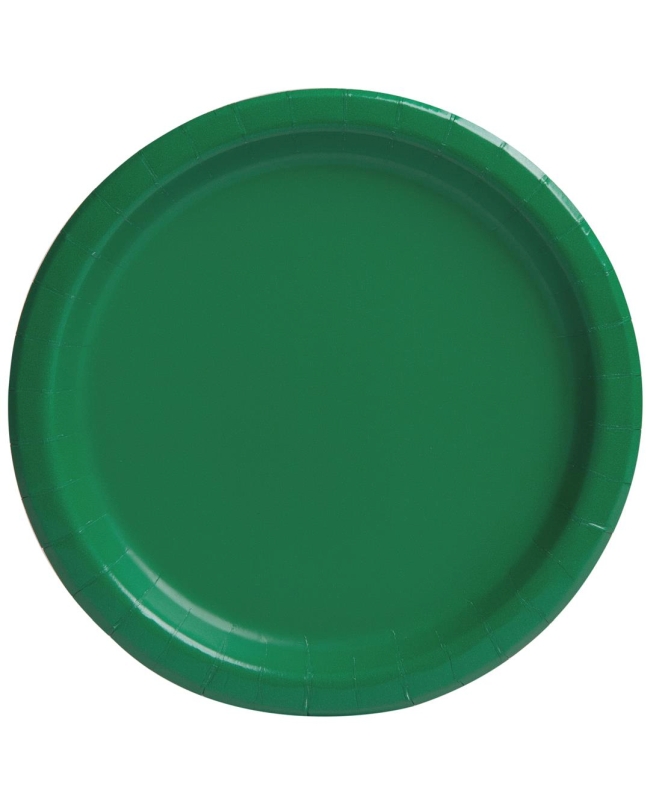 Platos 22,5cm Redondo Verde Esmeralda Carton ***OFERTA DTO NO ACUMULABLE