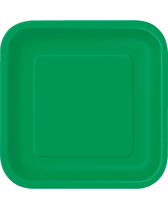 Platos 17,5cm Cuadrado Verde Esmeralda Carton ***OFERTA DTO NO ACUMULABLE