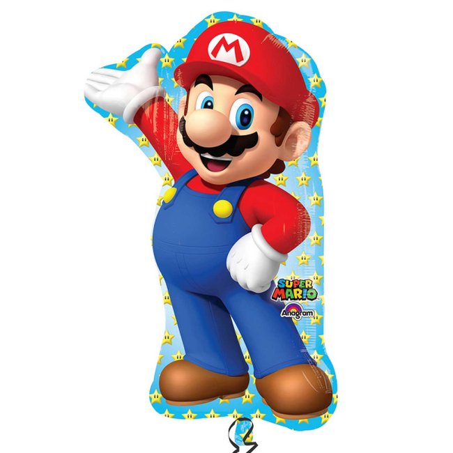Globo Superforma de Super Mario - Metalizado 83cm