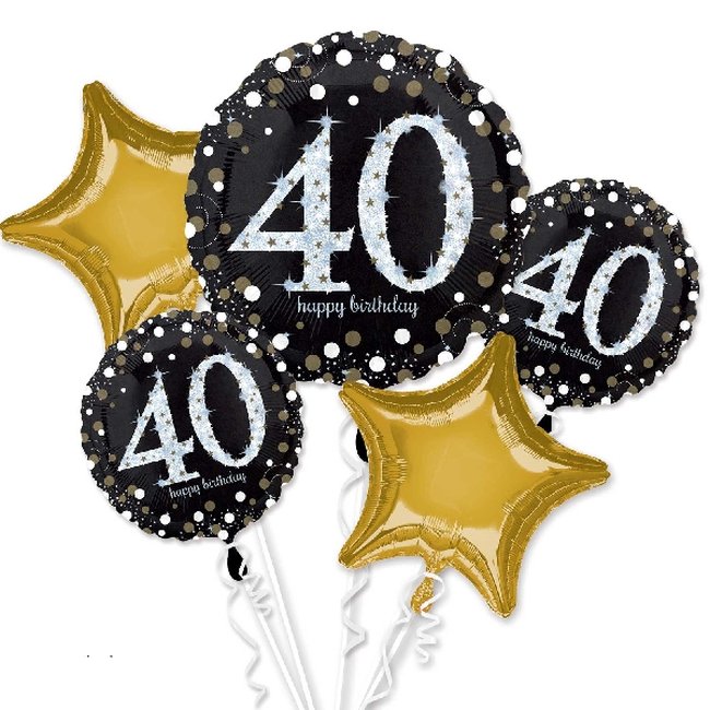 Boutquet de globos 40 Celebración Sparkling - Metalizado 71cm