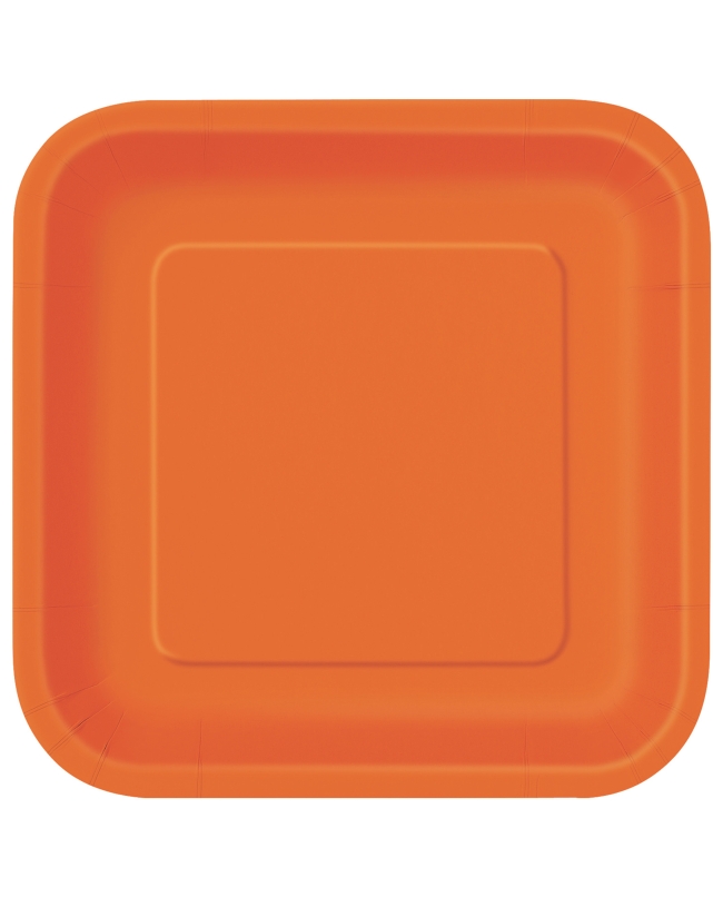 Platos 17,5cm Cuadrado Naranja Carton ***OFERTA DTO NO ACUMULABLE