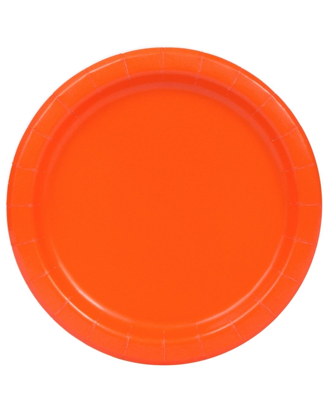 Platos 17,5cm Redondo Naranja Carton ***OFERTA DTO NO ACUMULABLE