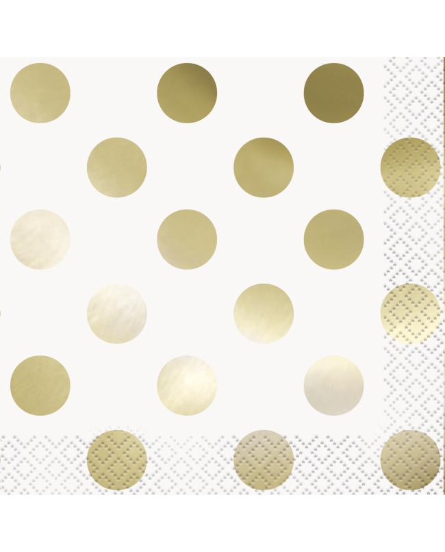Servilletas 25X25cm Puntos Foil Oro Estamp.Metal