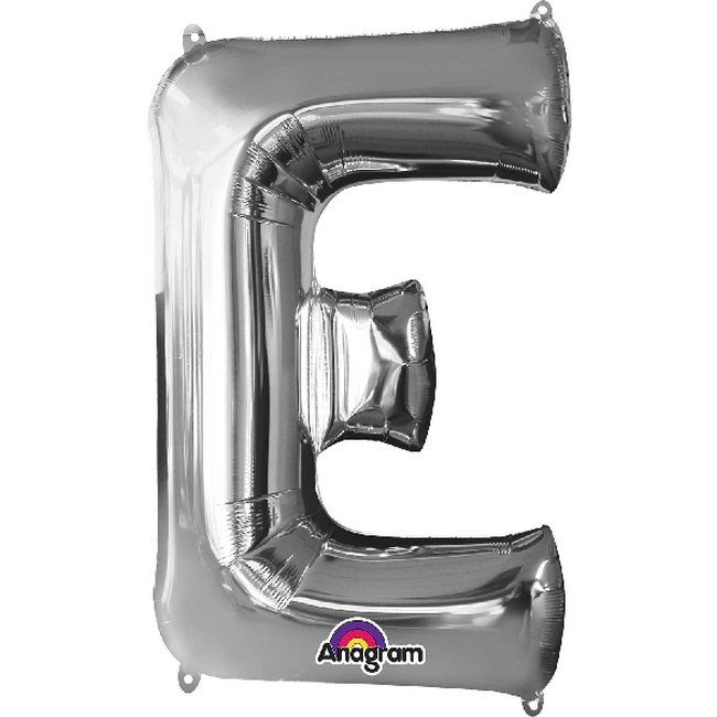 Globos Plateados Letra E - metalizado 86cm