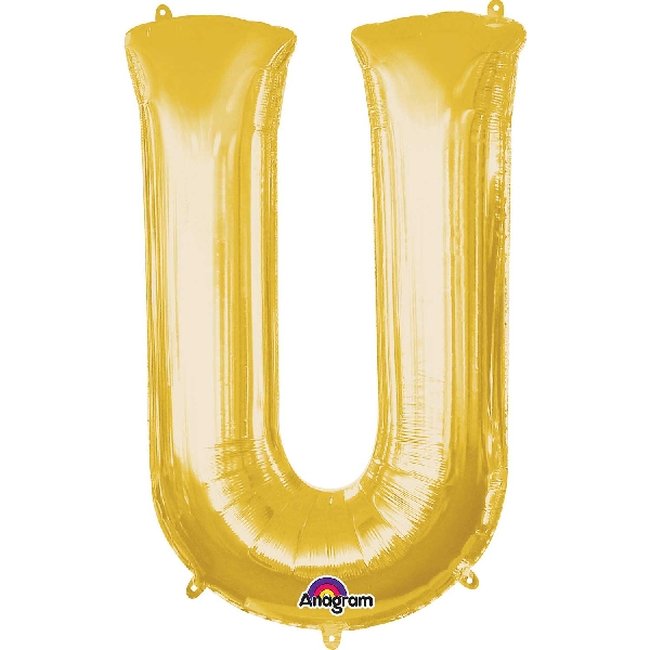 Globos Dorados Letra U - metalizado 86cm (DTO. NO ACUMULABLE)