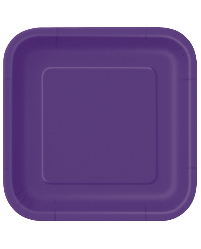 Platos 17,5cm Cuadrado Morado Oscuro Carton ***OFERTA DTO NO ACUMULABLE
