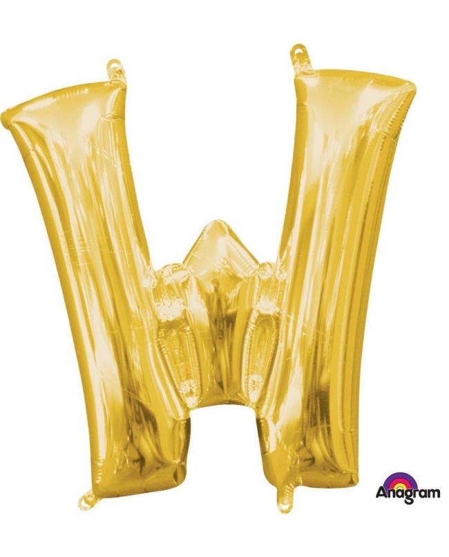 Mini Auto-Inflable Letra W Oro ***OFERTA DTO NO ACUMULABLE