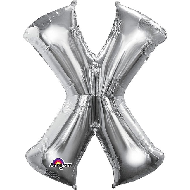 MINI AUTO-INFLABLE LETRA X PLATA - Aluminio 40cm (DTO. NO ACUMULABLE)