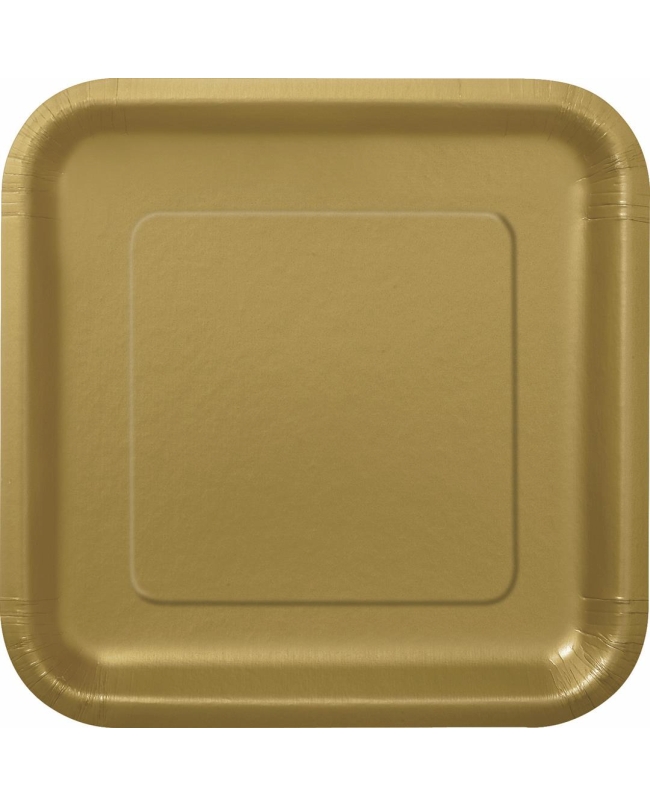 Platos 17,5cm Cuadrado Oro Carton ***OFERTA DTO NO ACUMULABLE