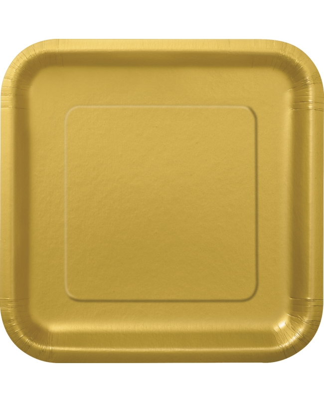 Platos 22,5cm Cuadrado Oro Carton ***OFERTA DTO NO ACUMULABLE