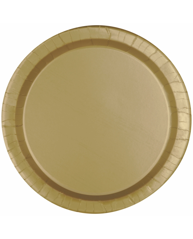 Platos 22,5cm Redondo Oro Carton ***OFERTA DTO NO ACUMULABLE